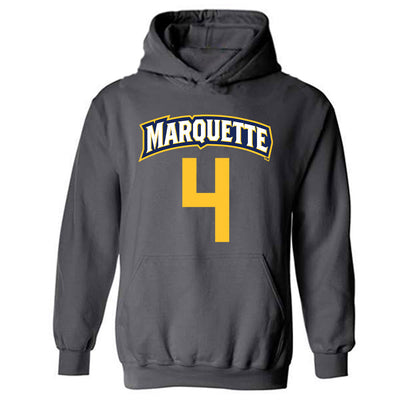 Marquette - NCAA Women's Soccer : Carly Christopher - Charcoal Replica Shersey Hooded Sweatshirt