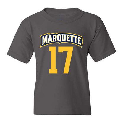 Marquette - NCAA Women's Soccer : Cate Downs - Charcoal Replica Shersey Youth T-Shirt