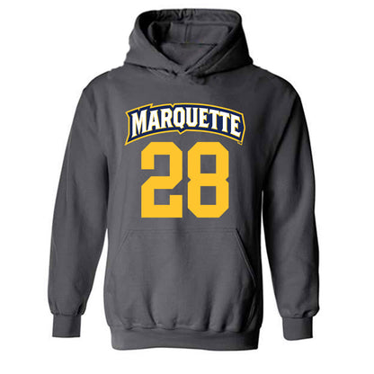 Marquette - NCAA Women's Soccer : Maggie Starker - Charcoal Replica Shersey Hooded Sweatshirt