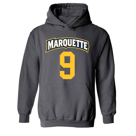 Marquette - NCAA Women's Soccer : Aislinn Boyle - Charcoal Replica Shersey Hooded Sweatshirt