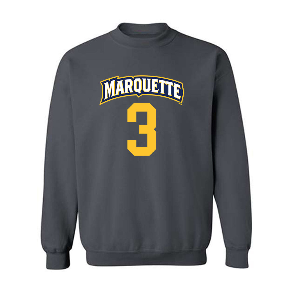 Marquette - NCAA Women's Soccer : Molly Keiper - Charcoal Replica Shersey Sweatshirt