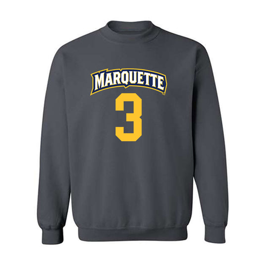 Marquette - NCAA Women's Soccer : Molly Keiper - Charcoal Replica Shersey Sweatshirt