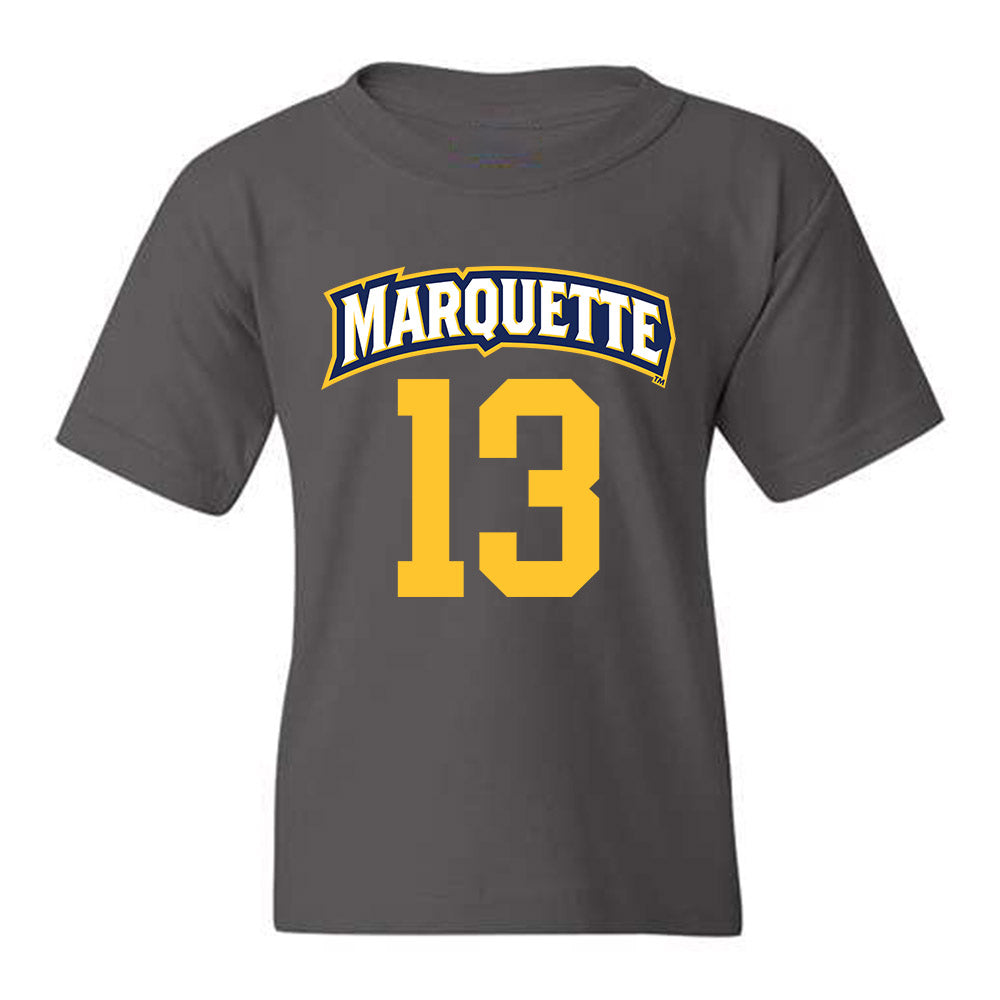 Marquette - NCAA Women's Soccer : Adrianna Alberts - Charcoal Replica Shersey Youth T-Shirt