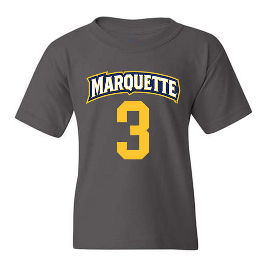 Marquette - NCAA Women's Soccer : Molly Keiper - Charcoal Replica Shersey Youth T-Shirt