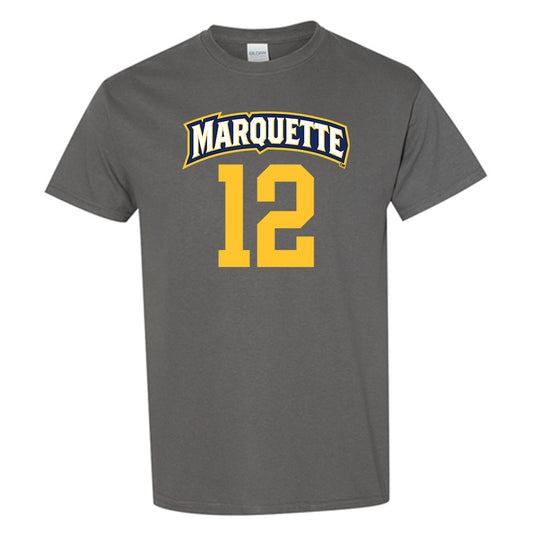 Marquette - NCAA Women's Soccer : Abby Ruhland - Charcoal Replica Shersey Short Sleeve T-Shirt