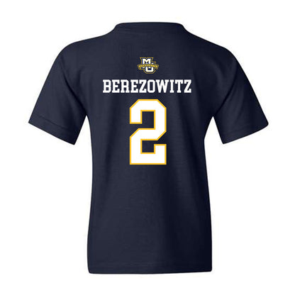 Marquette - NCAA Women's Volleyball : Molly Berezowitz - Navy Replica Shersey Youth T-Shirt