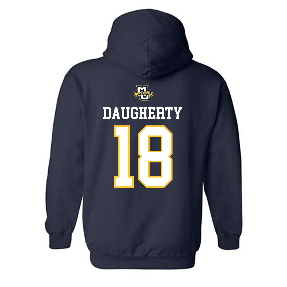 Marquette - NCAA Women's Volleyball : Morgan Daugherty - Navy Replica Shersey Hooded Sweatshirt