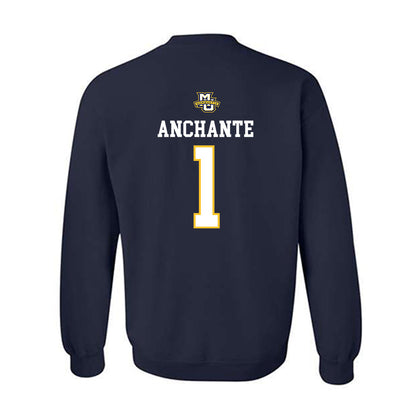 Marquette - NCAA Women's Volleyball : Yadhira Anchante - Navy Replica Shersey Sweatshirt