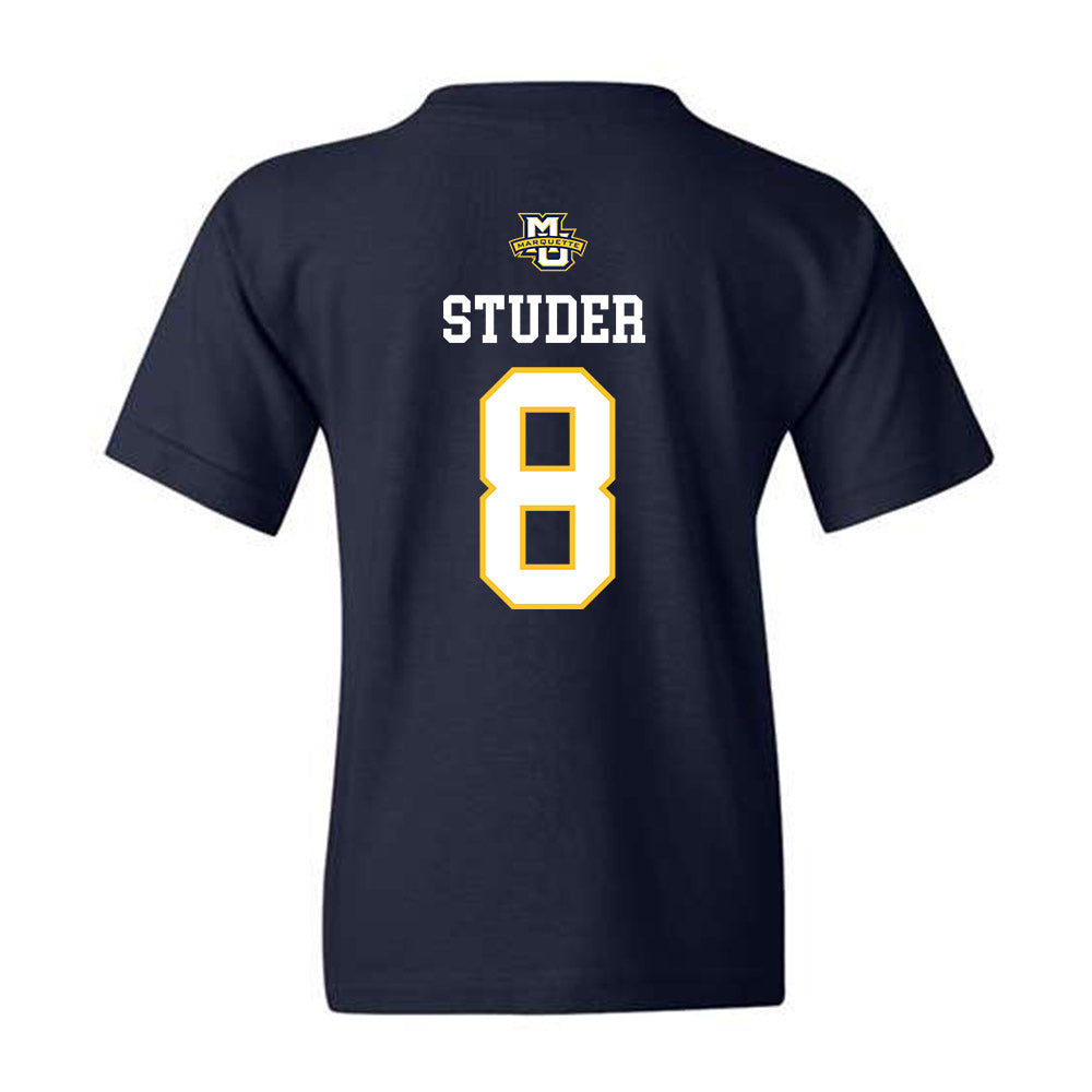 Marquette - NCAA Women's Volleyball : Adriana Studer - Navy Replica Shersey Youth T-Shirt