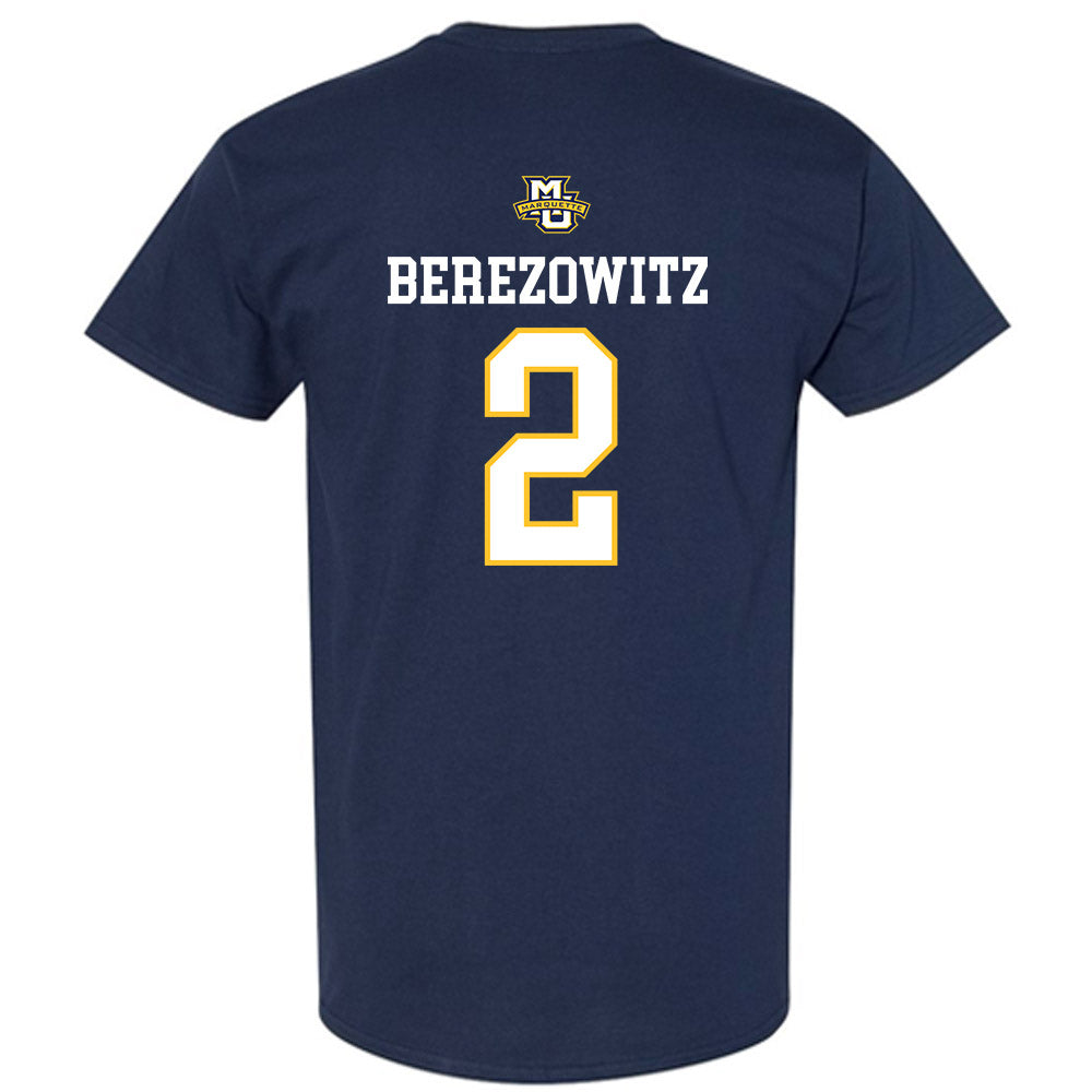 Marquette - NCAA Women's Volleyball : Molly Berezowitz - Navy Replica Shersey Short Sleeve T-Shirt