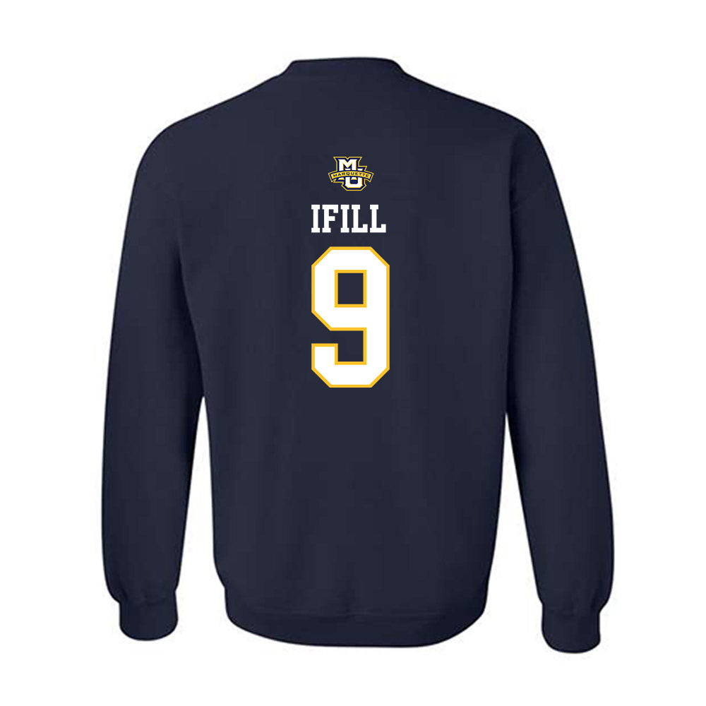 Marquette - NCAA Women's Volleyball : Sienna Ifill - Navy Replica Shersey Sweatshirt