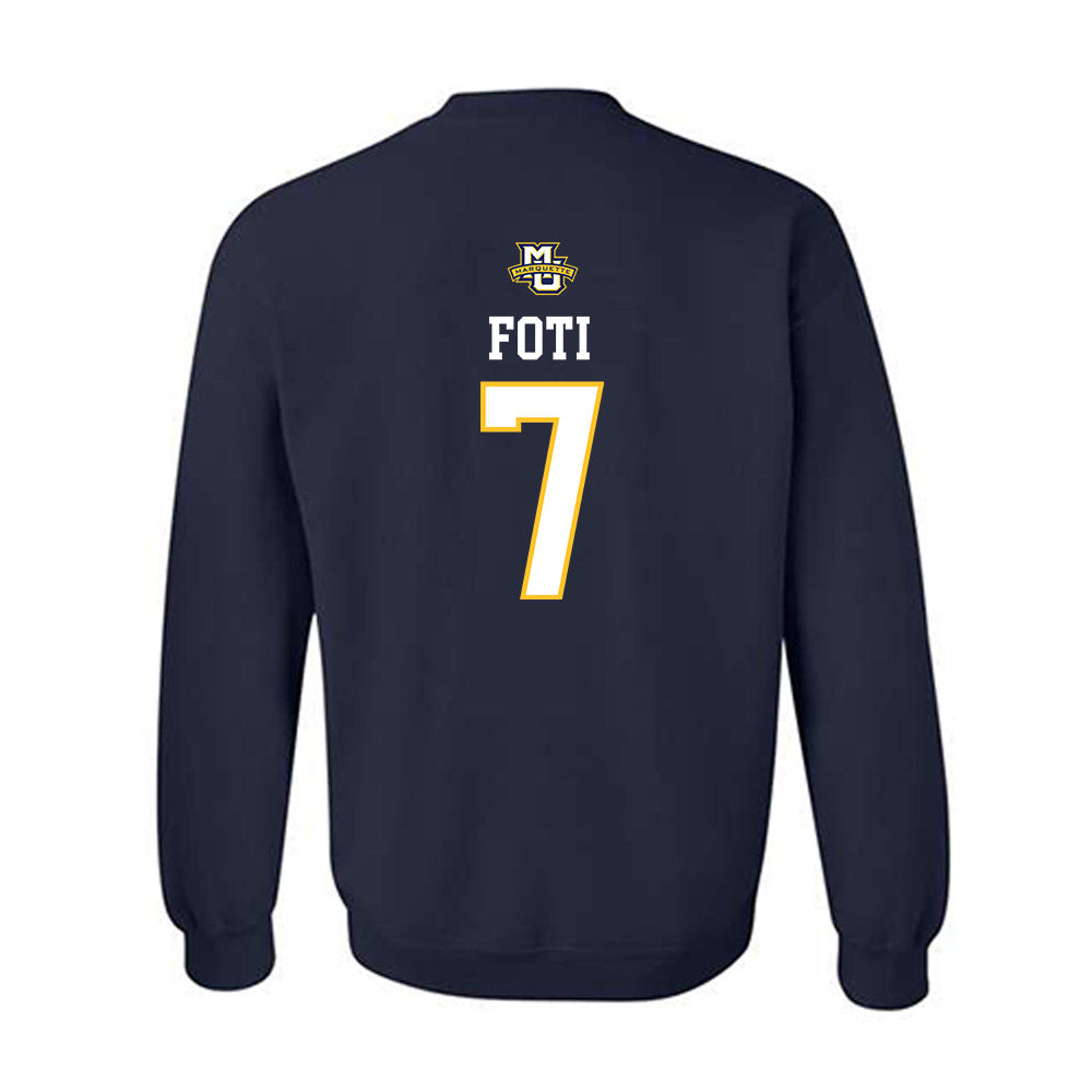 Marquette - NCAA Women's Volleyball : Ella Foti - Navy Replica Shersey Sweatshirt