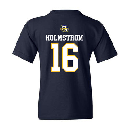 Marquette - NCAA Women's Volleyball : Ella Holmstrom - Navy Replica Shersey Youth T-Shirt