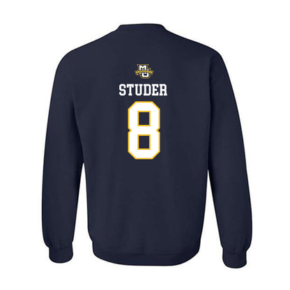 Marquette - NCAA Women's Volleyball : Adriana Studer - Navy Replica Shersey Sweatshirt