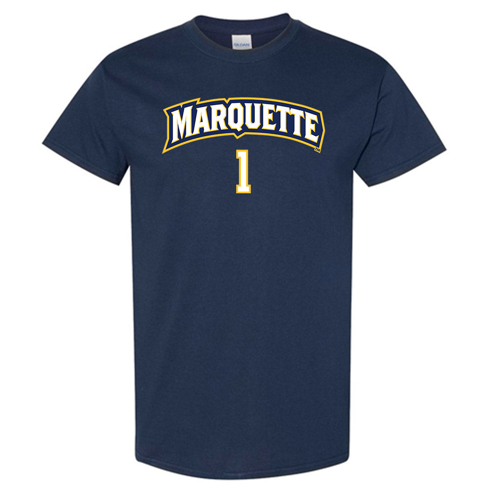 Marquette - NCAA Women's Volleyball : Yadhira Anchante - Navy Replica Shersey Short Sleeve T-Shirt