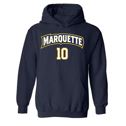 Marquette - NCAA Women's Volleyball : Aubrey Hamilton - Navy Replica Shersey Hooded Sweatshirt