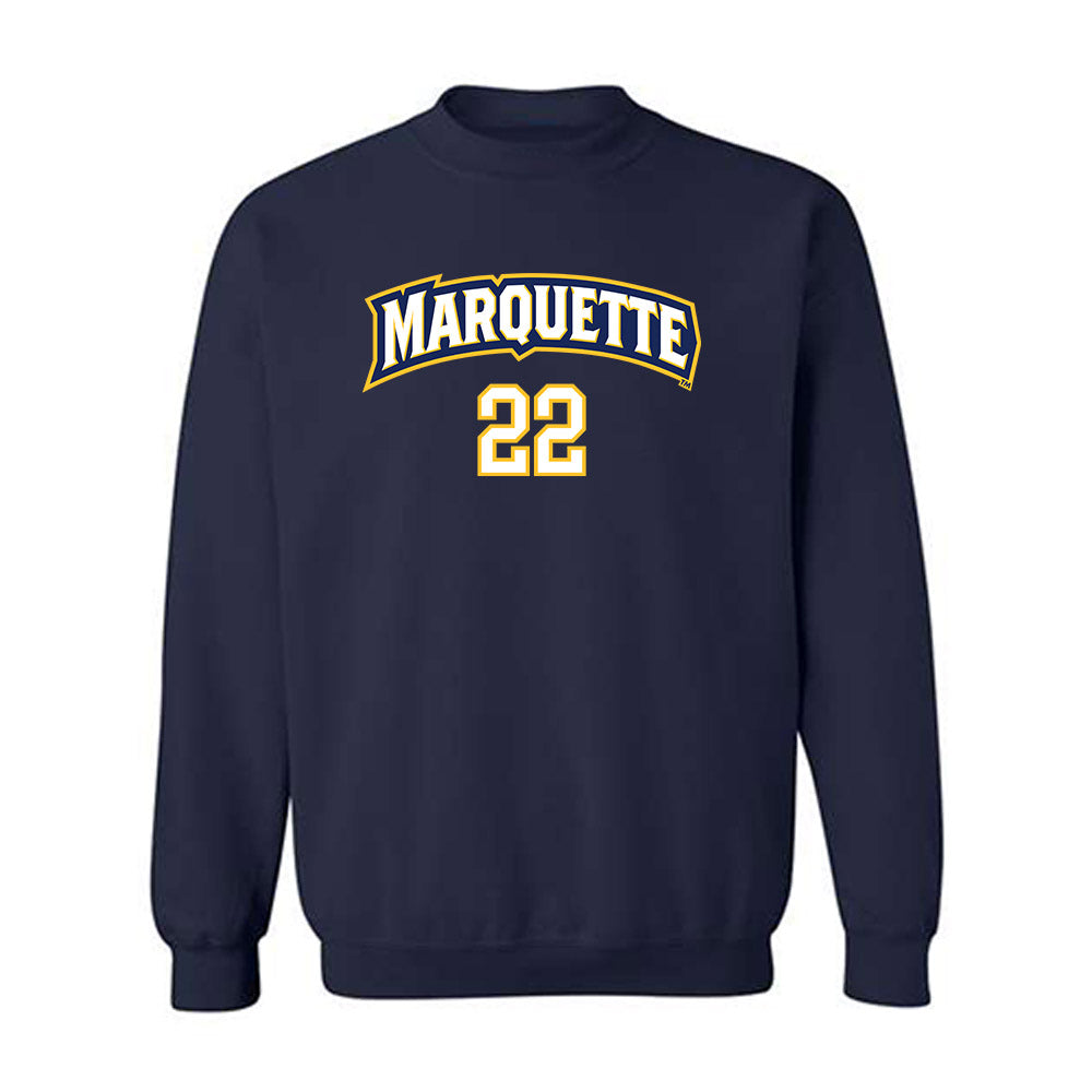 Marquette - NCAA Women's Volleyball : Hattie Bray - Navy Replica Shersey Sweatshirt