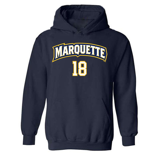 Marquette - NCAA Women's Volleyball : Morgan Daugherty - Navy Replica Shersey Hooded Sweatshirt