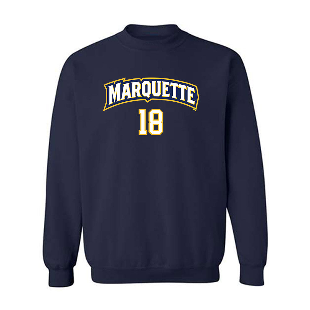 Marquette - NCAA Women's Volleyball : Morgan Daugherty - Navy Replica Shersey Sweatshirt