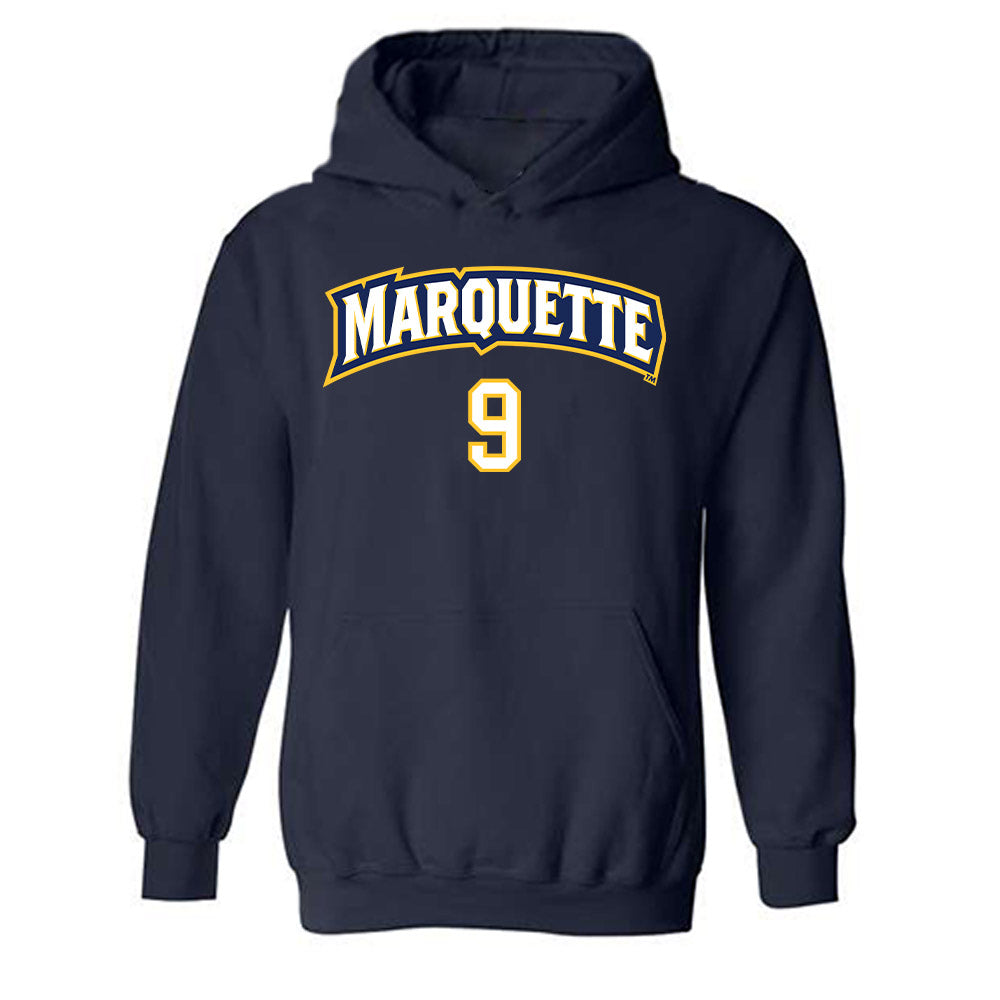 Marquette - NCAA Women's Volleyball : Sienna Ifill - Navy Replica Shersey Hooded Sweatshirt