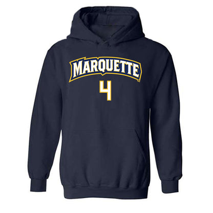 Marquette - NCAA Women's Volleyball : Jenna Reitsma - Navy Replica Shersey Hooded Sweatshirt