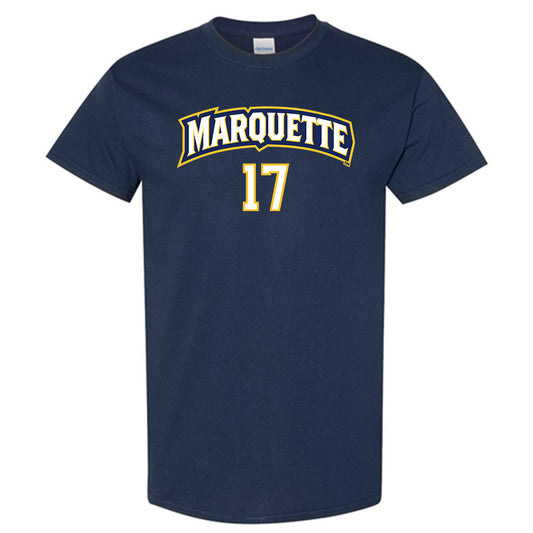 Marquette - NCAA Women's Volleyball : Natalie Ring - Navy Replica Shersey Short Sleeve T-Shirt