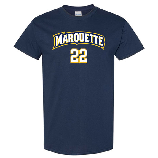 Marquette - NCAA Women's Volleyball : Hattie Bray - Navy Replica Shersey Short Sleeve T-Shirt