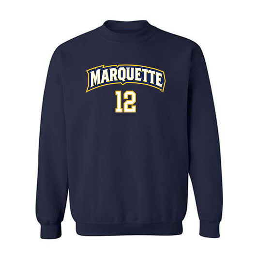 Marquette - NCAA Women's Volleyball : Carsen Murray - Navy Replica Shersey Sweatshirt