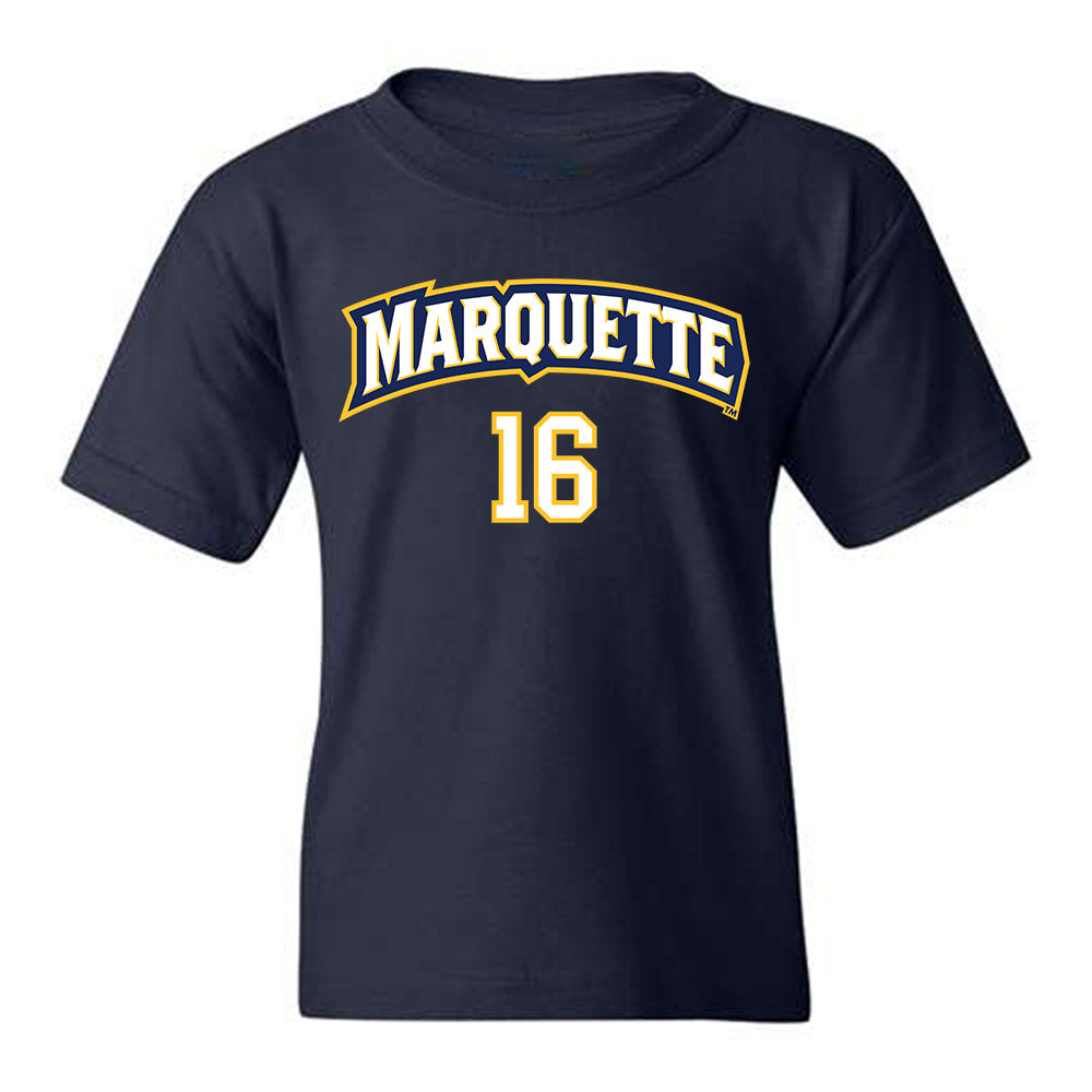 Marquette - NCAA Women's Volleyball : Ella Holmstrom - Navy Replica Shersey Youth T-Shirt