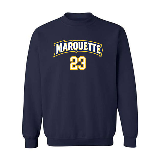 Marquette - NCAA Women's Volleyball : Samantha Naber - Navy Replica Shersey Sweatshirt