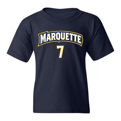 Marquette - NCAA Women's Volleyball : Ella Foti - Navy Replica Shersey Youth T-Shirt