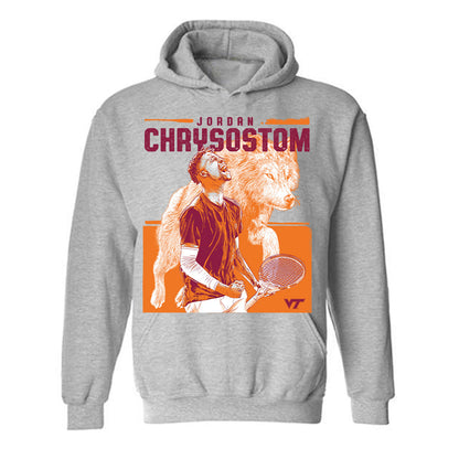 Virginia Tech - NCAA Men's Tennis : Jordan Chrysostom Hooded Sweatshirt