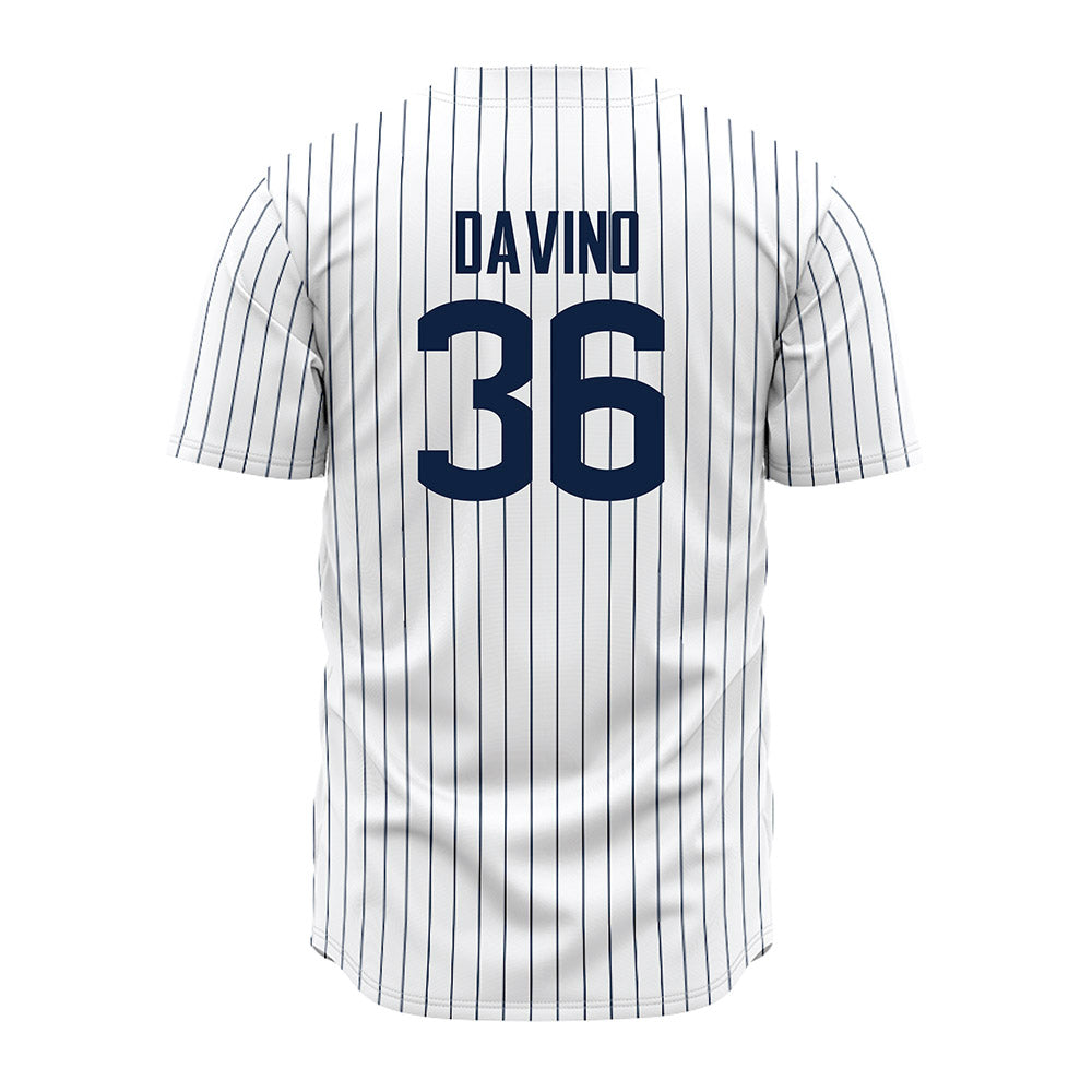 UConn - NCAA Baseball : Brett Davino - Baseball Jersey White