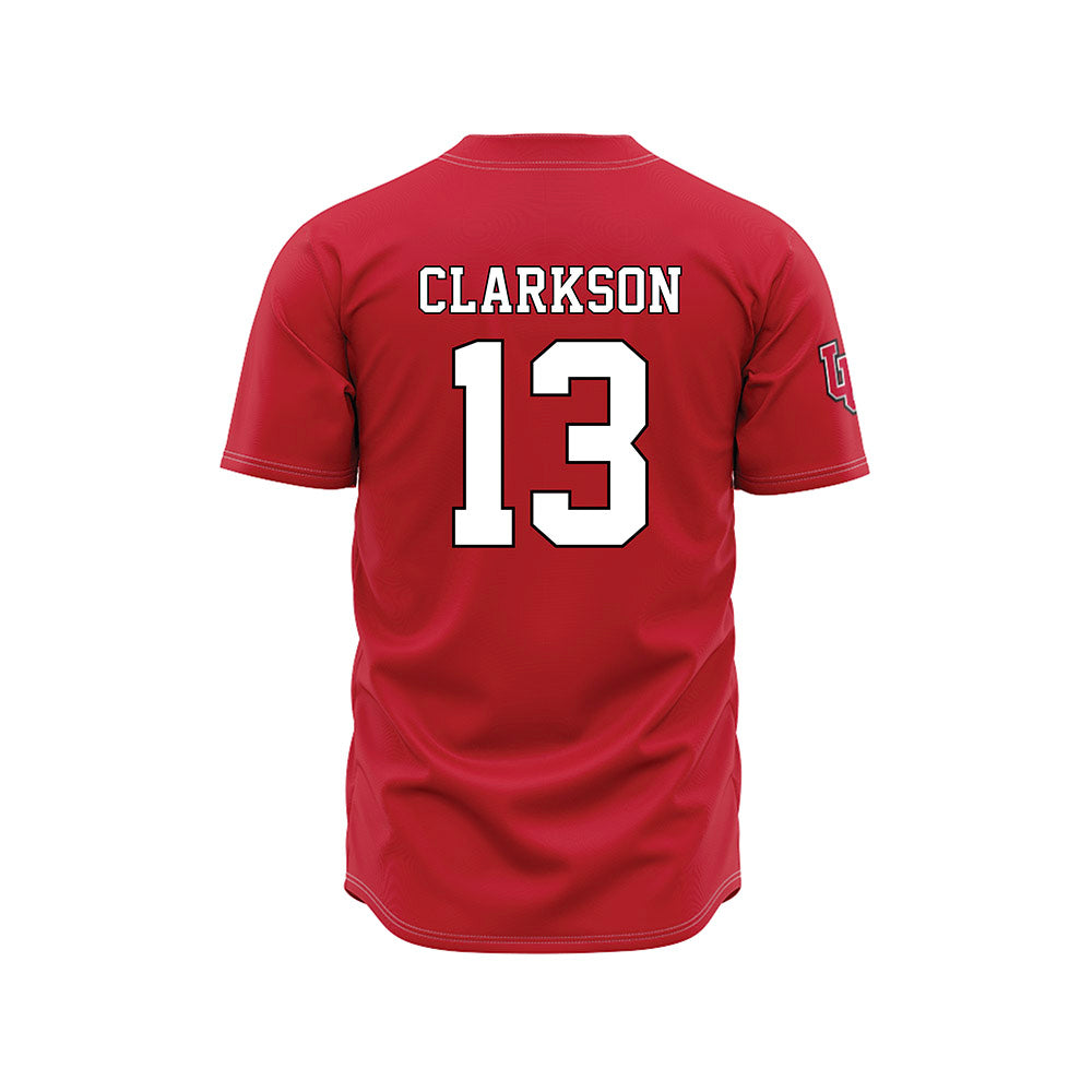 Utah - NCAA Baseball : TJ Clarkson - Baseball Jersey Red