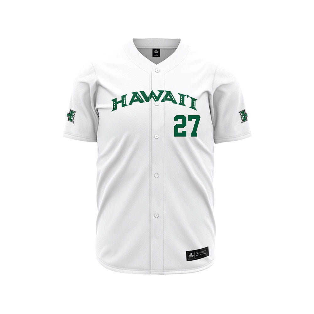 Hawaii - NCAA Baseball : Bronson Rivera - Baseball Jersey White