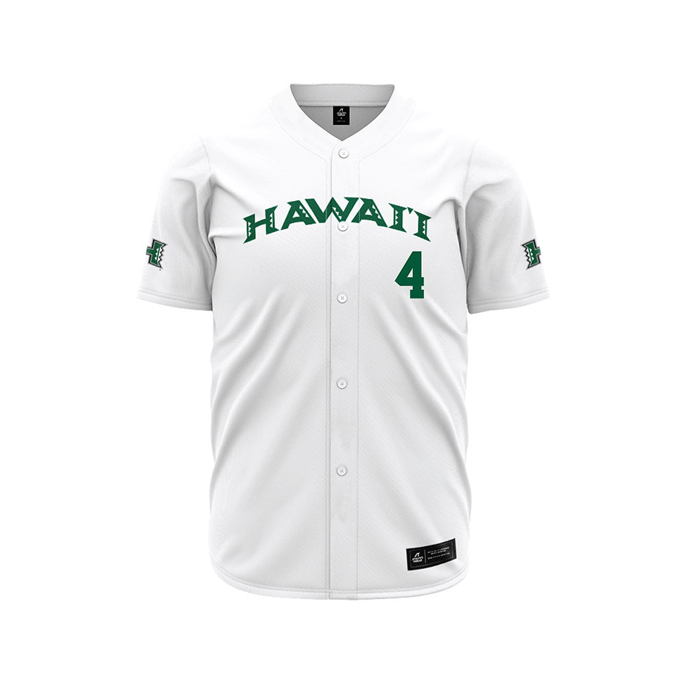 Hawaii - NCAA Baseball : Ben Zeigler-Namoa - Baseball Jersey White