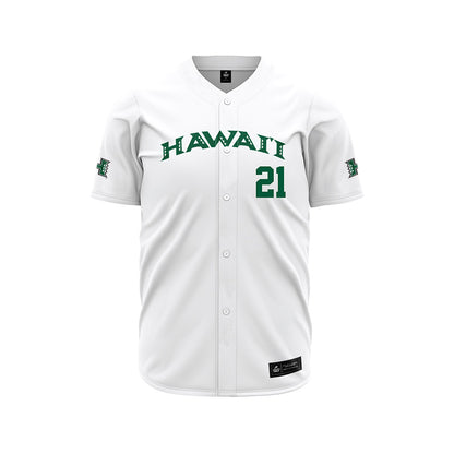 Hawaii - NCAA Baseball : Jared Quandt - Baseball Jersey White