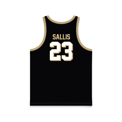 Wake Forest - NCAA Men's Basketball : Hunter Sallis - Black Basketball Jersey