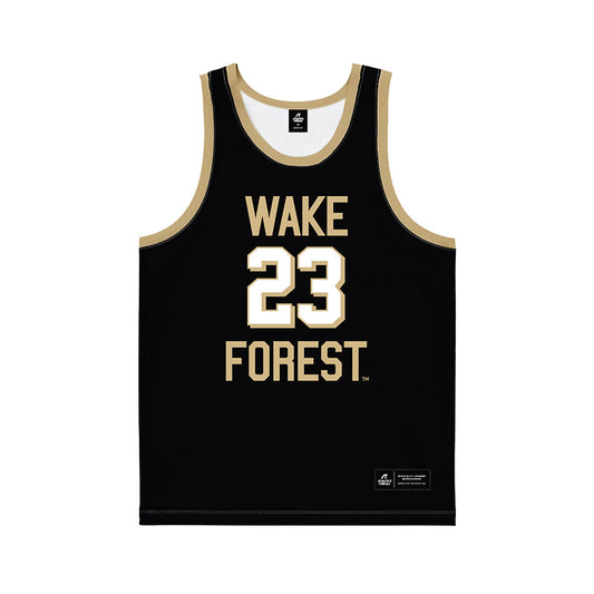Wake Forest - NCAA Men's Basketball : Hunter Sallis - Black Basketball Jersey