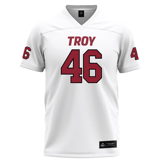 Troy - NCAA Football : Zachary Long White Jersey