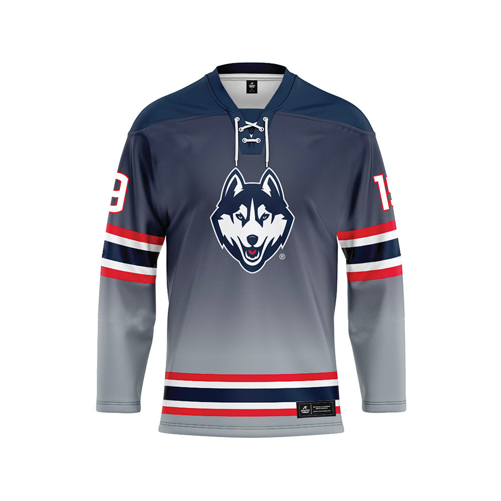 UConn - NCAA Women's Ice Hockey : Megan Woodworth NCAA Women's Hockey Wolf Grey Jersey