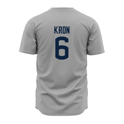 UConn - NCAA Baseball : Drew Kron - Baseball Jersey Gray