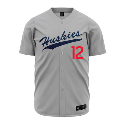 UConn - NCAA Baseball : Sean Finn - Baseball Jersey Gray