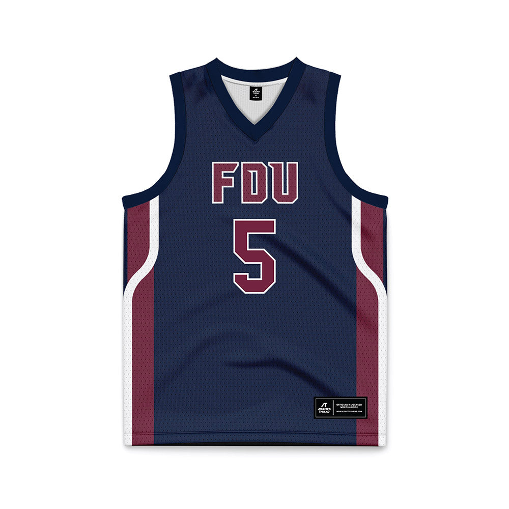 FDU - NCAA Men's Basketball : Ansley Almonor Fairleigh Blue Jersey