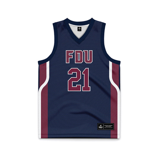 FDU - NCAA Men's Basketball : Cameron Tweedy Fairleigh Blue Jersey
