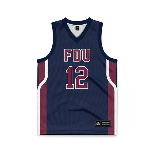 FDU - NCAA Men's Basketball : Sebastien Lamaute Fairleigh Blue Jersey