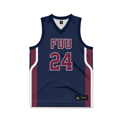 FDU - NCAA Men's Basketball : Brayden Reynolds Fairleigh Blue Jersey
