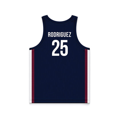 FDU - NCAA Men's Basketball : Daniel Rodriguez Blue Side Striped Jersey