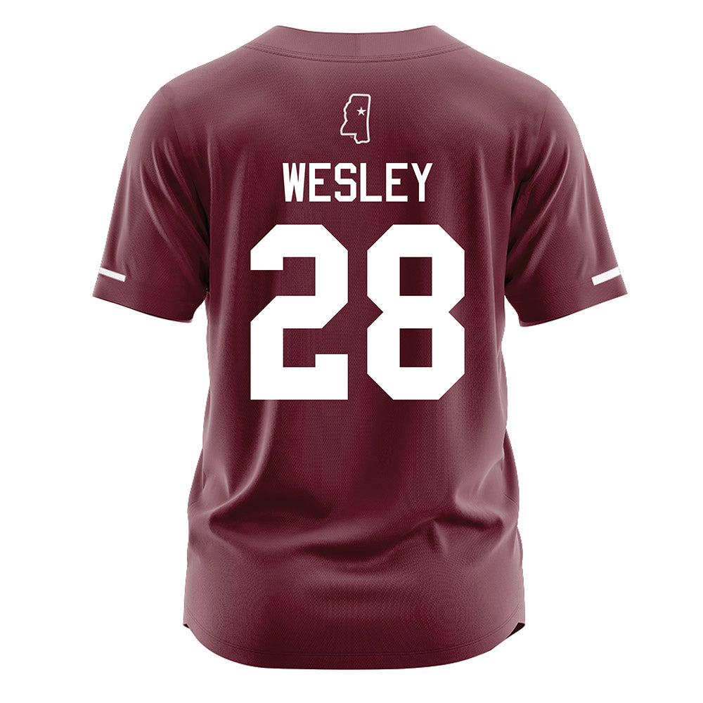 Mississippi State - NCAA Softball : Aspen Wesley Maroon Jersey
