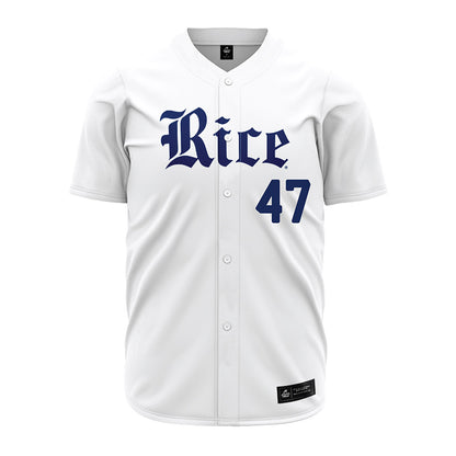 Rice - NCAA Baseball : Tucker Alch - White Baseball Jersey